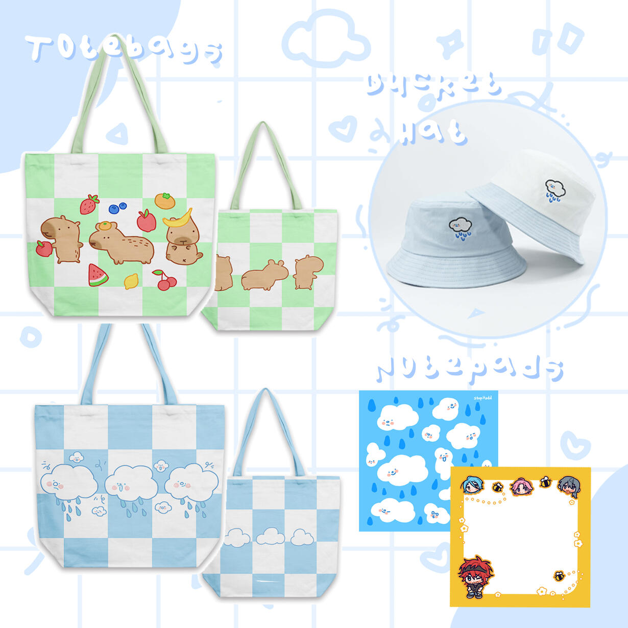 Original - Totebags, Bucket Hats, and Notepads